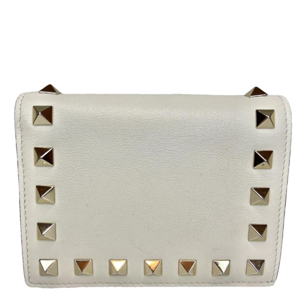 Valentino Garavani NEW Rockstud Calfskin Leather Wallet